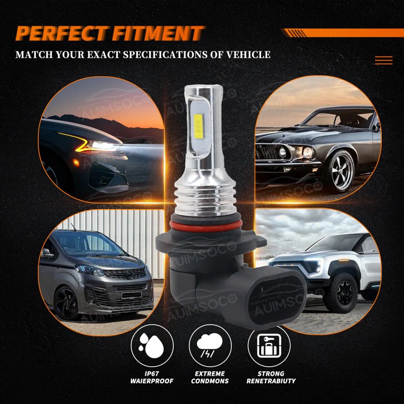 AUIMSOCO 9006 LED Lamps Combo Bulbs 6500K High Low Beam