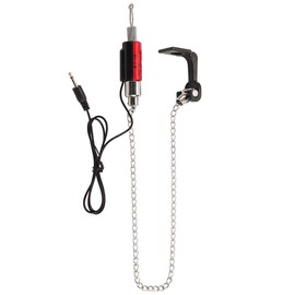 Dilwe Fish Bite Alarm, Electronic LED Bright Fishing Chain Bite Alarm Chain Hanger Swinger for Outdoor Fishing (Red)