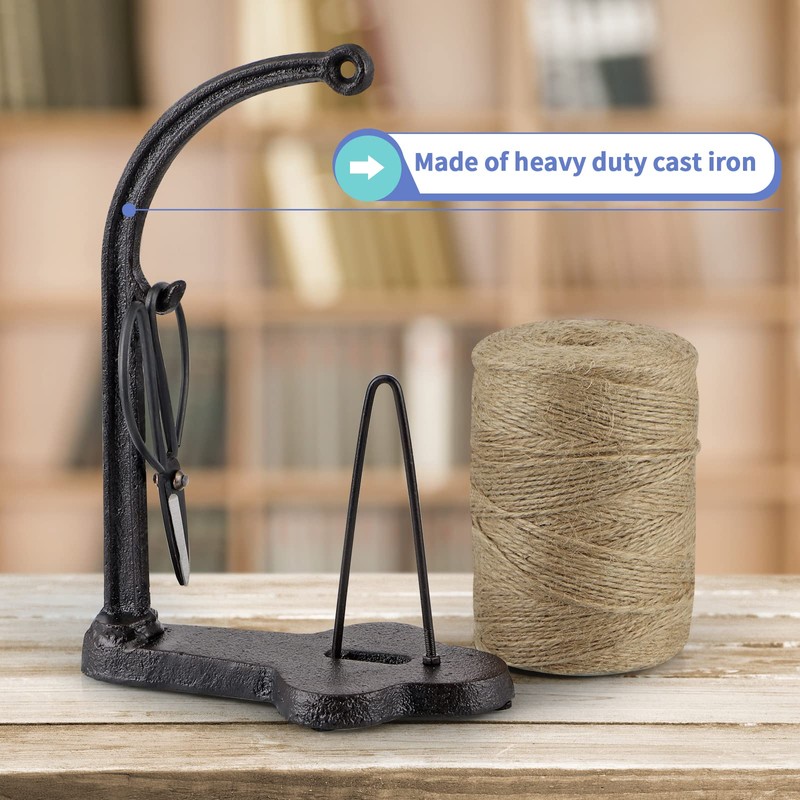 MOLIGOU Cast Iron Twine Holder Set, Twine Holder with Scissors