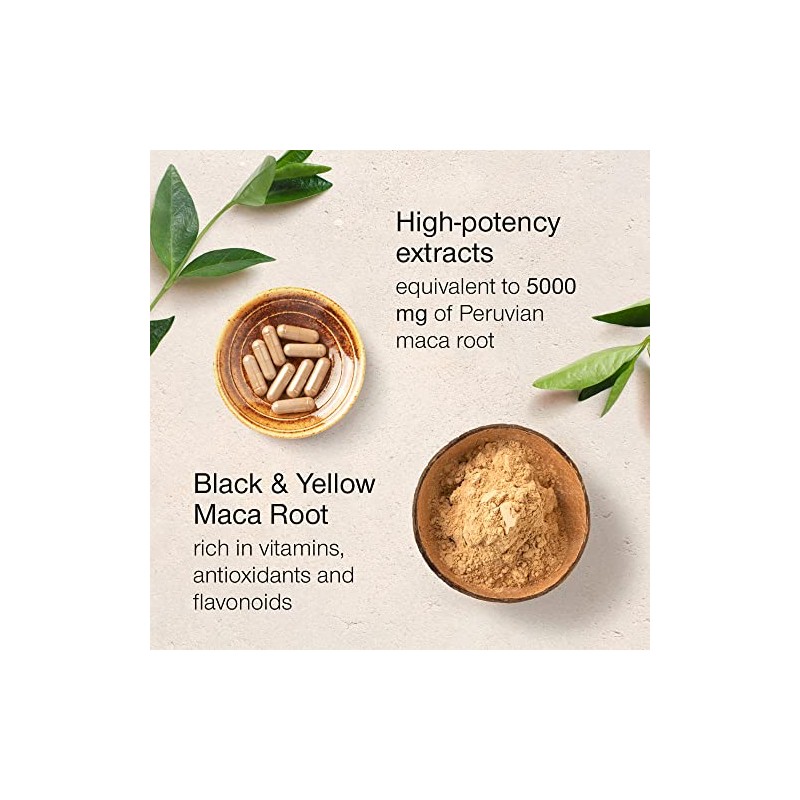 Maca Root Capsules 5000mg - Black & Yellow Maca Tablets
