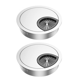 SHULLIN Pack of 2 Metal Cable Grommets Round Cable Grommets Premium Cable Grommets Diameter 60 mm Cable Grommet Desk Table Guide for Furniture and Desk