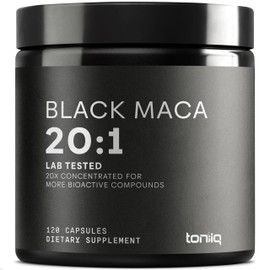 40,000mg Pure Black Maca Root Extract - Ultra Concentrated 201 Single Origin Wildcrafted Third-Party Tested Black Maca Powder Capsules for Men  Women 