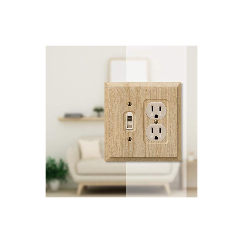 Amerelle Baker Single Toggle/Single Duplex Unfinished Wood Wallplate