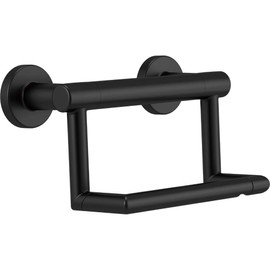 Delta Faucet 41550-BL Decor Contemporary Toilet Paper Holder with Assist Bar, Matte Black