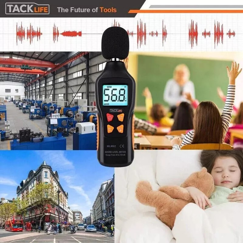 Tacklife Digital Sound Level Meter Decibel Meter 30-130dB Range SPL