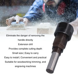 1/4 Inch 8 mm 12 mm Optional Round Shank Milling Cutter Stainless Steel Cutter Collet Extension Chuck Extension Rod for Woodworking High Performance Adapter (12 mm Handle)