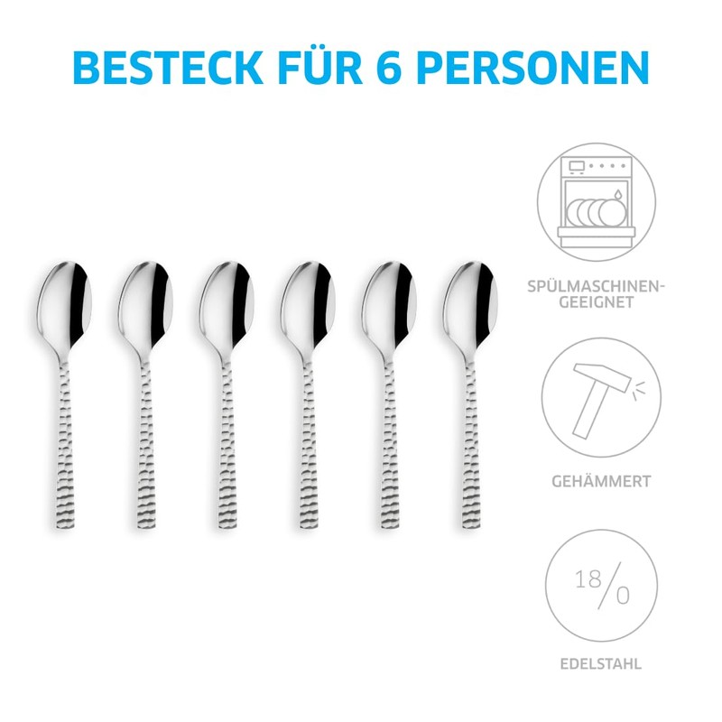 Amefa Felicity Coffee Spoons Set of 6, High-Quality Small Spoons,