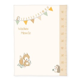 Herding Babybest Soft Peach Blanket Forest Friends Milestone Blanket / Monthly Blanket / Photo Blanket with Accessories 75 x 100 cm Polyester
