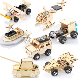 Chivao 7 in 1 STEM Kit Wood Projects for Kids to Build 3D Wooden STEM Building Kit Puzzles Mechanical Car Educational Science Models Kits Building Toys for Kids 8 9 10 11 12 Year Old