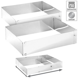 Rosenstein & Söhne Baking Moulds: Set of 2 Stainless Steel Baking Frames, Adjustable to a Maximum of 47 x 38 cm (Frame for Baking, Baking Frame, Oven, Baking Paper)