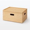 Muji 12047278 Overlapping Bamboo Wood Rectangular Box, Storage Supplies, Lid,