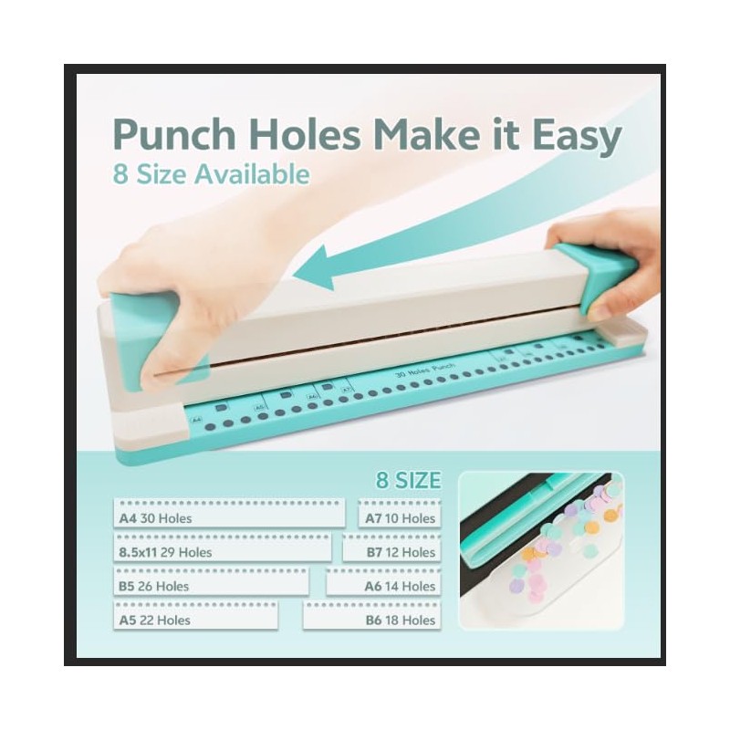 30 Hole Punch Binding Machine Heavy Duty Paper Puncher Extra