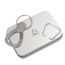 SAMFUNG Mini Titanium Keychain Clip, Small Metal Snap Clips, Anti-Lost Quick Release Belt Keyring for Bags, Travel, Hiking (Tennis Style)