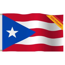 3X5FT 100D Puerto Rico Polyester Flag,Puerto Rican National Flag 3x5 FT – Puerto Rico Flags,Outdoor Decor Flags Vivid Color, All Weather, Double Stitched Flags，Patriotic Decoration Flag, Polyester