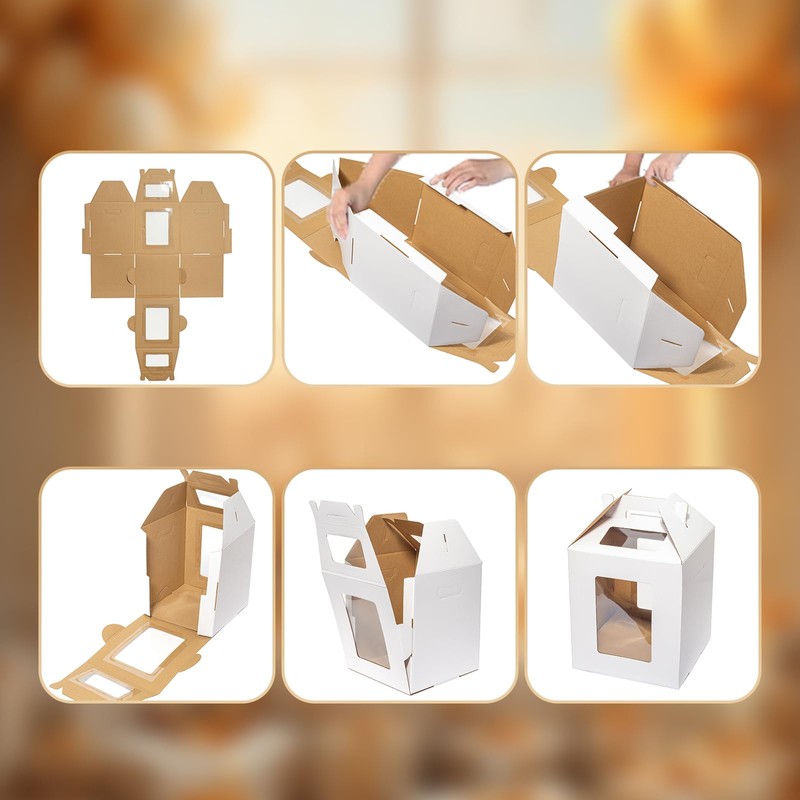 Wowxyz 5 Pack Tall Cake Boxes for Tier Cakes 14x14x16