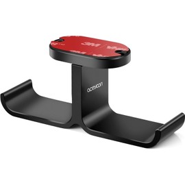 aceyoon Headset Headphone Stand Hanger Under Desk Aluminum Headphone Holder Hook 90° Rotatable Headsets Holder Adhesive & Screws Universal Desk Compatible with PC Gaming DJ
