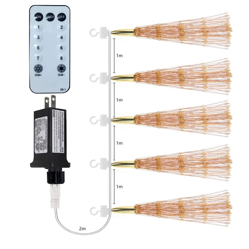 PXBNIUYA 5 Pack 1000LED Plug in Starburst Sphere Lights,Firework Lights