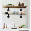 HBLYJS L-Shaped Industrial Pipe Shelf Brackets, Black Metal Wall-Mounted Floating