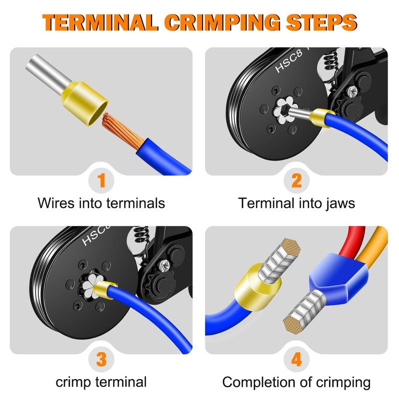 SWANAMB Ferrule Crimping Tool Kit with AWG23-7 Hexagonal Ferrule Crimper