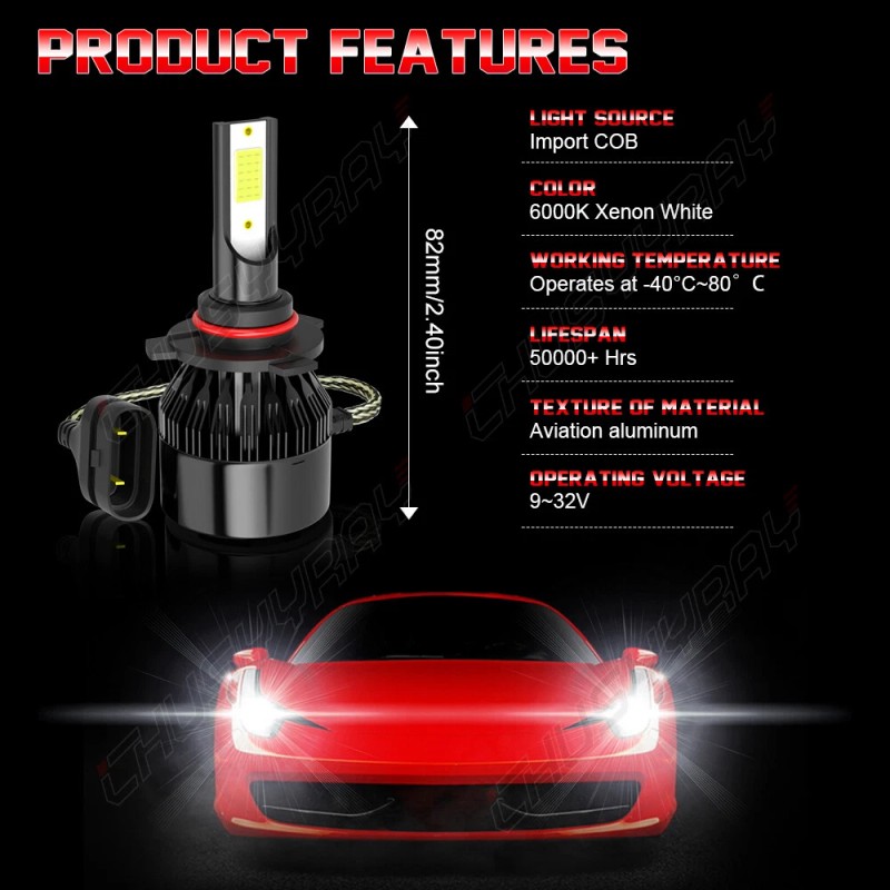 CHUSYYRAY For Acura TL 2009-2014 -8PCS Front LED HID Headlights