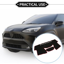 VekAuto Dash Cover Compatible for Toyota Yaris 2004-2011, Non-Slip Polyester Black Red Center Console Dashboard Cover Pad Carpet