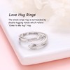 Hug Ring, S925 Sterling Silver Hugging Hands CZ Open Ring
