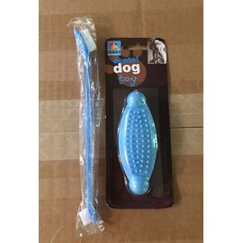Duke's Dental Dog Toy + Toothbrush - Textured - puppy, hygiene, teething, chew, bone