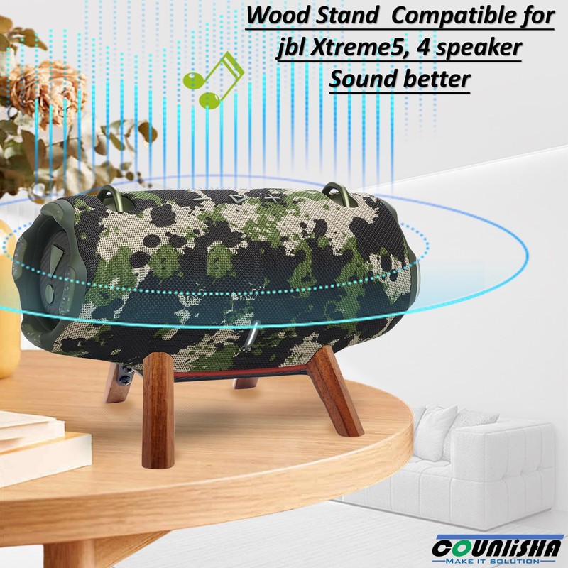 Real Wood Stand comparible for jbl Xtreme 5,Xtreme 4 Speaker,Walnut