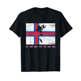 Faroe Islands Flag Silhouette Travel Vacation Europe Foroyar T-Shirt