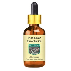 Devprayag Pure Onion Essential Oil (Allium cepa) with Glass Dropper Natural Therapeutic Grade Steam Distilled 10ml (0.33 oz)