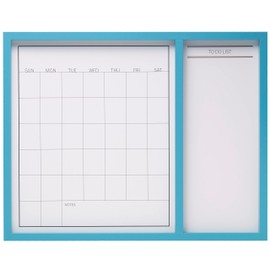 Mikasa Framed Calendar White Board and White Board Combo, Includes 1 Marker, Teal, 24x19x1.5 Inch