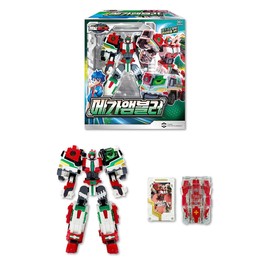 Metal Cardbot Mega Ambler Transforming Robot Figure Set, Robot and Vehicle Mode, Includes Mega Ambler Metal Card