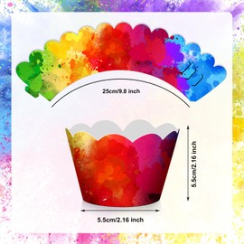 24 PCS Art Splash Cupcake Baking Liners, Muffin Liners, Painting Party, Baby Shower Party, Birthday Party Cupcake Liner Decoration Supplies - LIANGSS