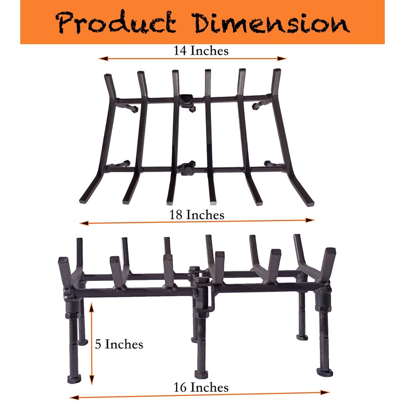 TAFIEDA Fireplace Log Holder. 18 Inches Heavy Duty Solid Steel