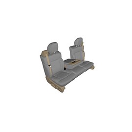 Durafit Seat Covers, Made to fit F369-L7- F150 XLT Super Cab Front 40/20/40 Split Seat with Adjustable Headrests, Center Opening Console and Integrated Seatbelts in Silver Leatherette