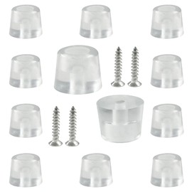 LifCratms 12Pcs Clear Rubber Feet for Cutting Board with Stainless Screws, Round Rubber Feet Bumpers Non-Slip Rubber Feet Pads for Furniture Electronics (0.4" H x 0.52" W)
