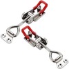2PCS Stainless Steel Toggle Clamps - 122mm Lockable Latch, Adjustable