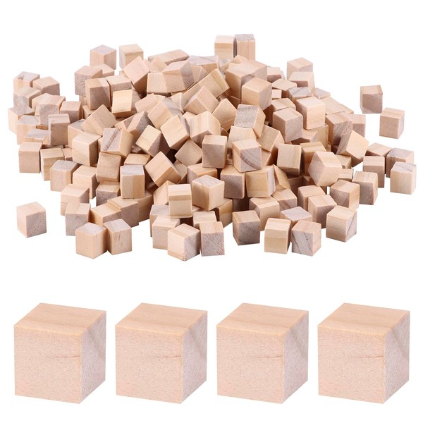 600 Pcs Wooden Blocks for Crafting, Small Wooden Cubes 1