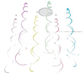 6 Pack of 70-80cm Hanging Swirls/Streamers for Party Decorations [Macaroon Mixed]