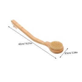 ORFOFE Elderly-disabled-friendly Long Handled Bath Brush Soft Bristles Body Scrubber for Wet Dry Brushing