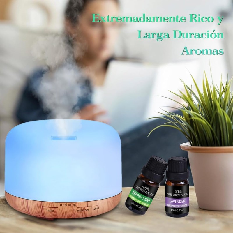Aceites esenciales 100% naturales 6 piezas – Lavanda, Naranja, Eucalipto,
