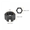 sourcing map M12x1.5mm Hexagon Slotted Nut, Grade 4.8 Carbon Steel