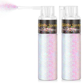 Holographic Hair and Body Glitter Spray, Ultra Fine Resin Glitter Powder for Festival Rave Prom Makeup, DIY Crafts Clothes & Accessories, Long Lasting Sparkle Dust (Pastel, 1 PC)