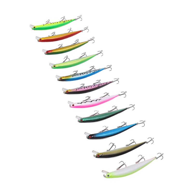11 Pcs Simulation Minnow Lure Plastic Fishing Bait Fishing Accessories