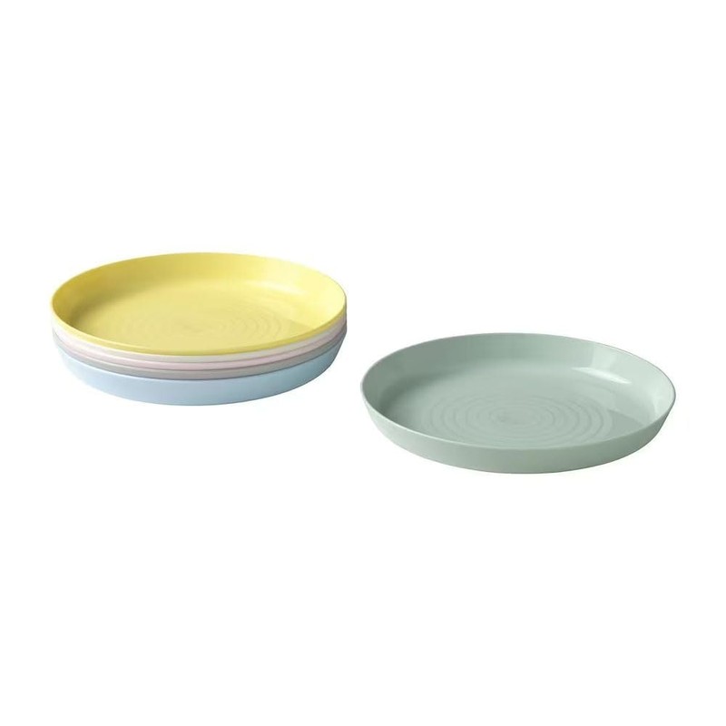 Kalas Unbreakable Plastic Kids/Adults Dinner/Lunch/Side Plate 6 Pack Multi Coloured