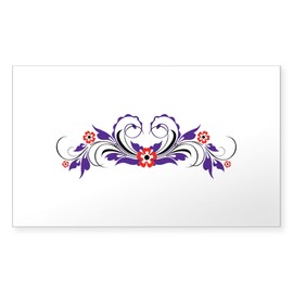 CafePress Floral Pattern Flower Decoration Sticker Rectangle Bumper Sticker Car Decal