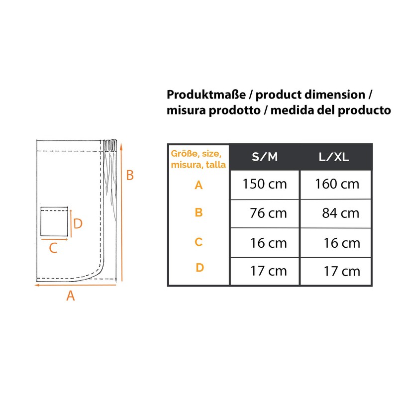 Zollner 295 Women's Sauna Kilt, Microfibre, Grey, S / M