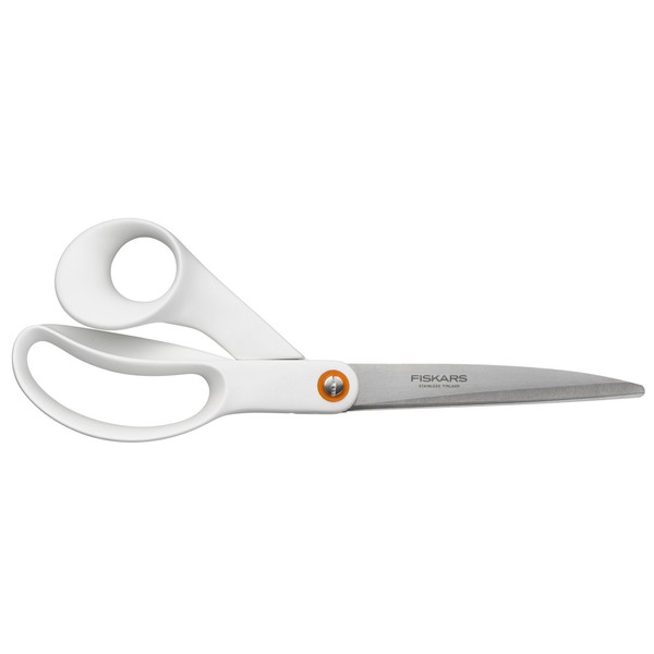 Fiskars Universal Scissors, Total Length: 24 cm, Quality Steel/Synthetic Material, Functional Form, White, 1020414