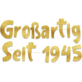 Great Since 1945 Glitter Banner Party Decorations and Supplies for 80th Birthday