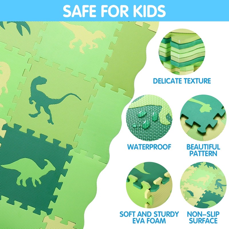 Tamiplay Foam Play Mat for Kids，25Pcs Square Interlocking Puzzle Floor